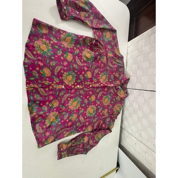 "Lauren Ralph Lauren"Silk Blouse SZ 2X Paisleigh Whimsical Fairy Quiet Luxury - Picture 4 of 11